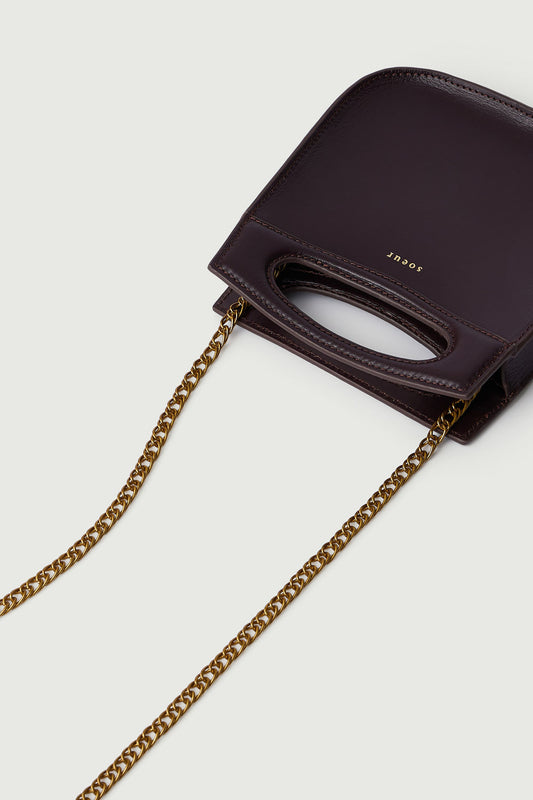 Sac Cheri Mini - Bordeaux Foncé - Cuir - Femme