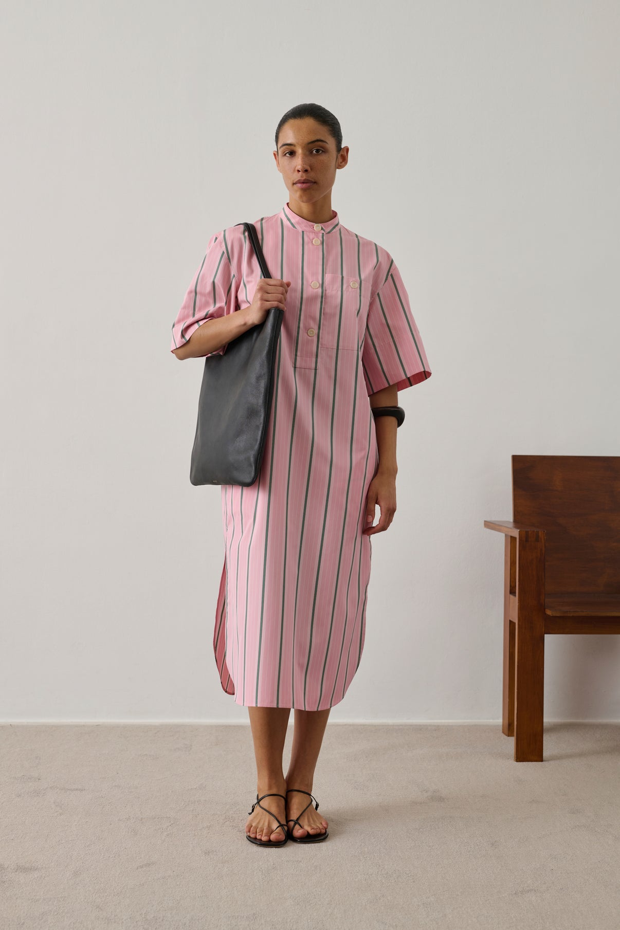 Robe Ilya - Rose/Gris - Coton - Femme vue 1