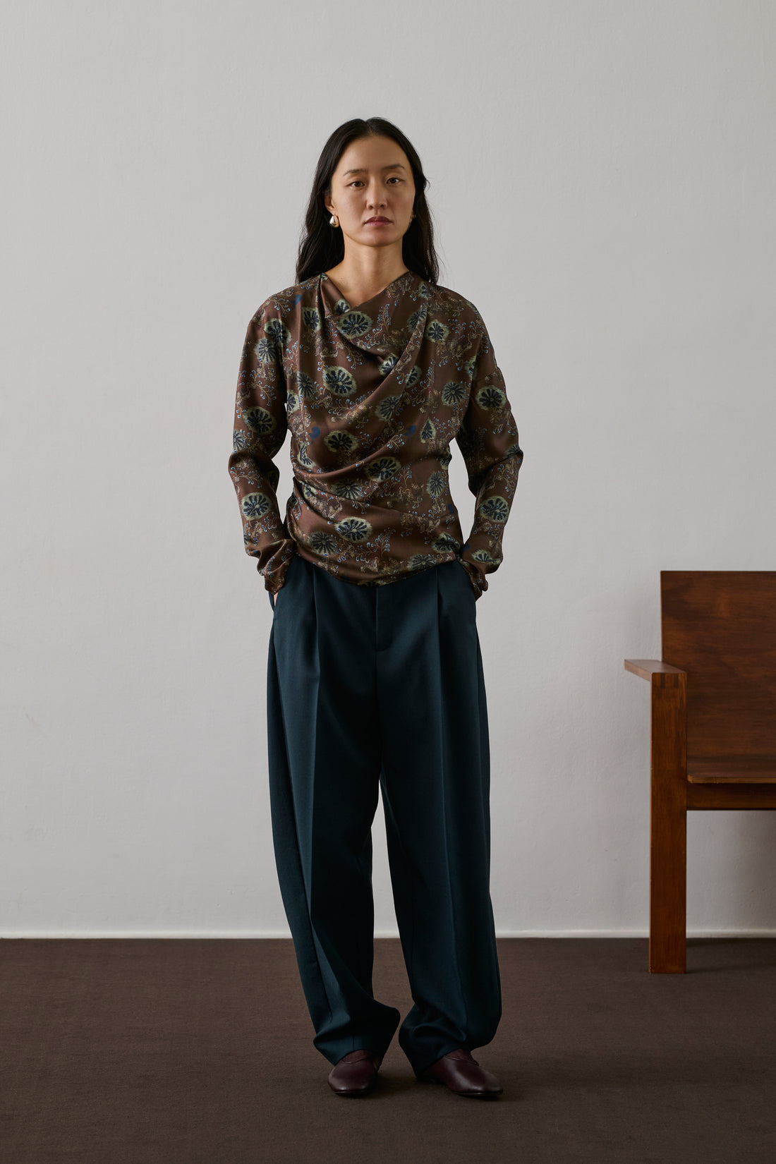 Pantalon Graham - Pétrole - Laine - Femme