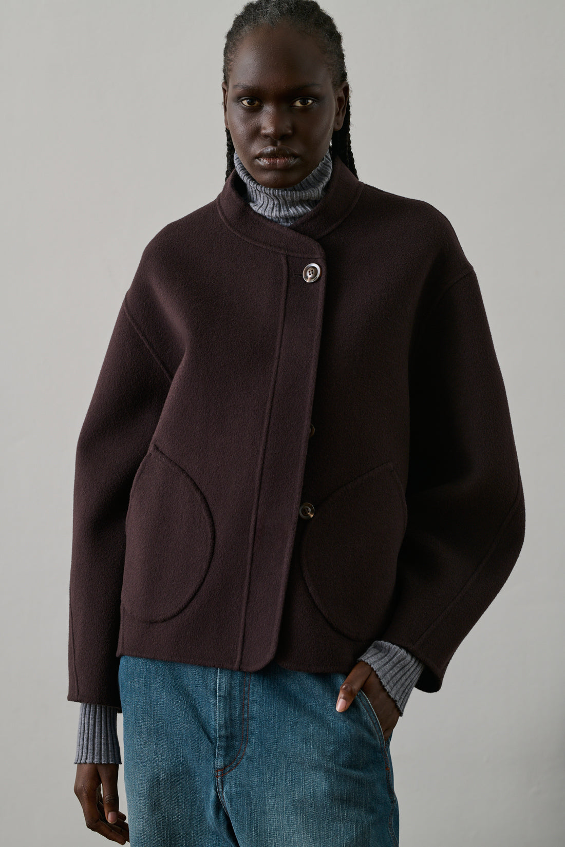 Manteau Windsor - Aubergine - Laine - Femme