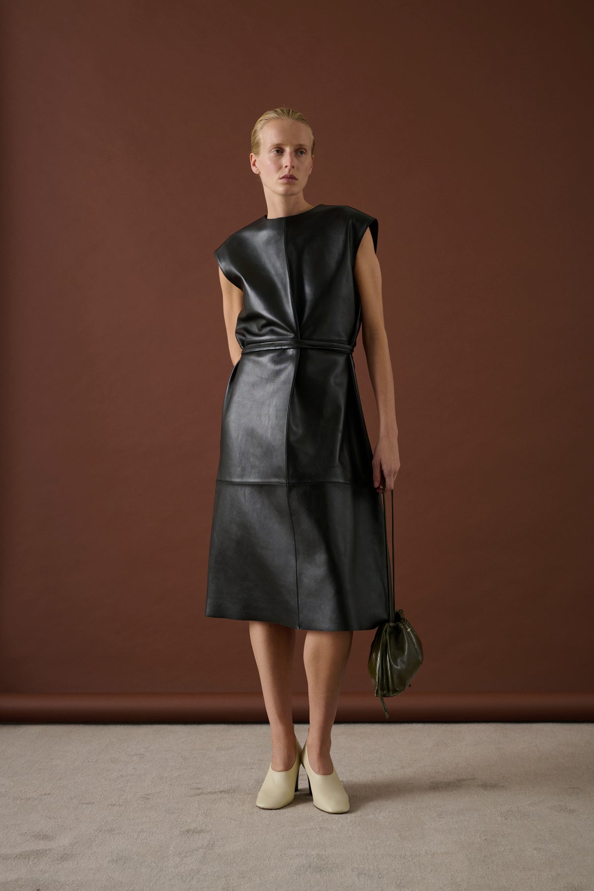 Robe Sofia - Noir - Cuir - Femme vue 1