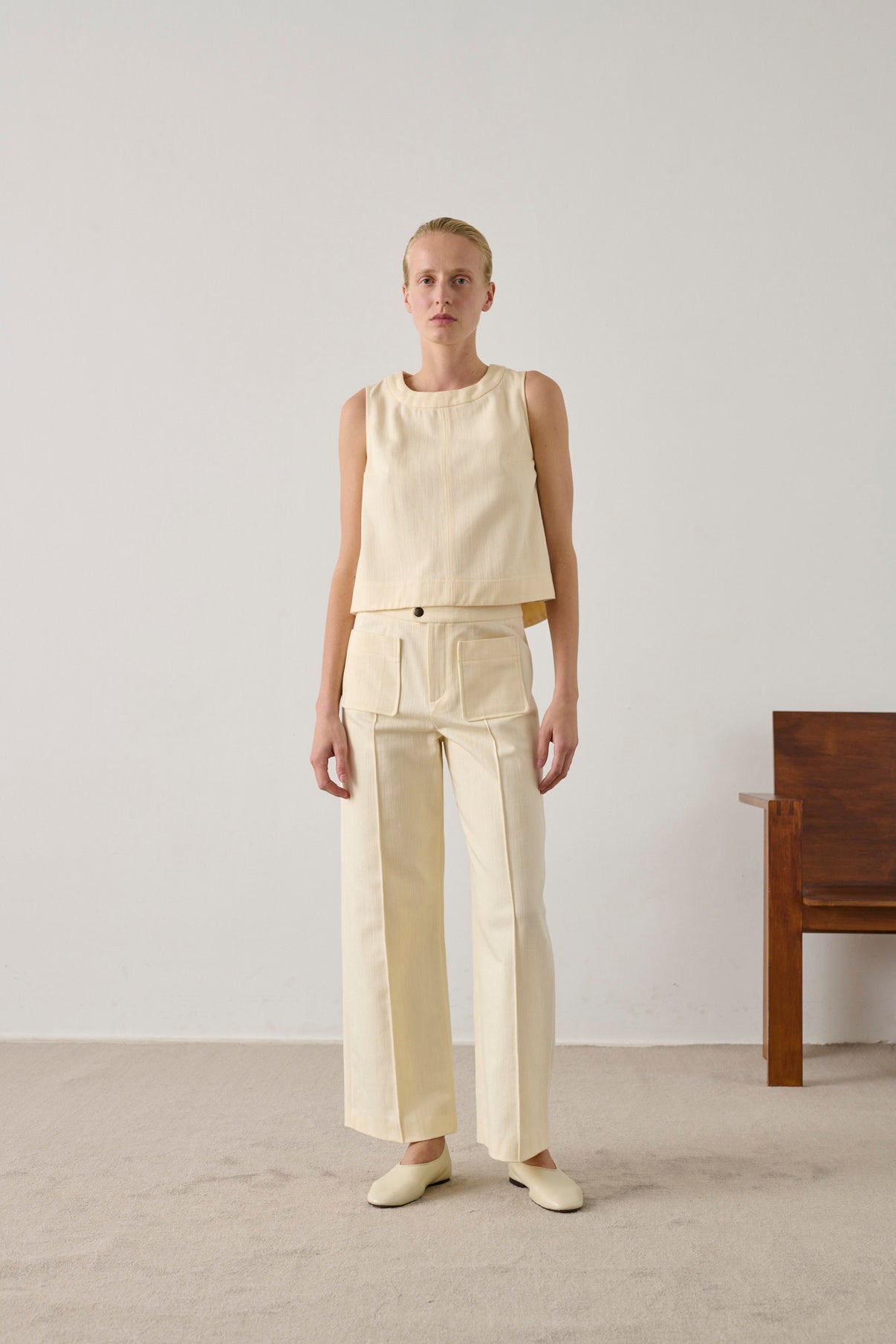 Pantalon Harry - Ecru - Coton - Femme vue 1